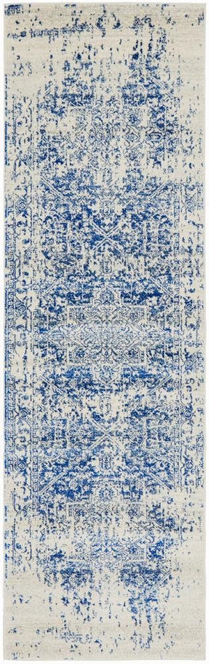 Horizon White Navy Transitional Runner Rug - Floorsome - Modern