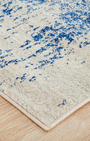 Horizon White Navy Transitional Runner Rug - Floorsome - Modern