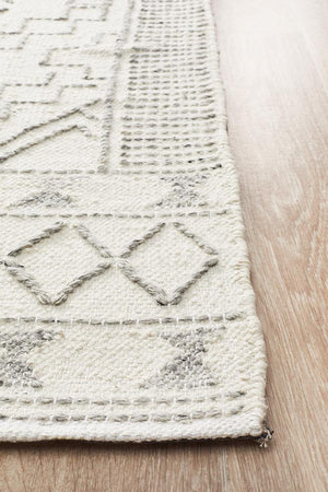 Hudson 802 Ivory Wool Rug - Floorsome - Modern