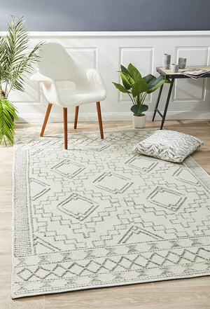 Hudson 802 Ivory Wool Rug - Floorsome - Modern