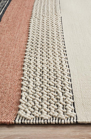 Hudson 809 Peach Wool Rug - Floorsome - Modern