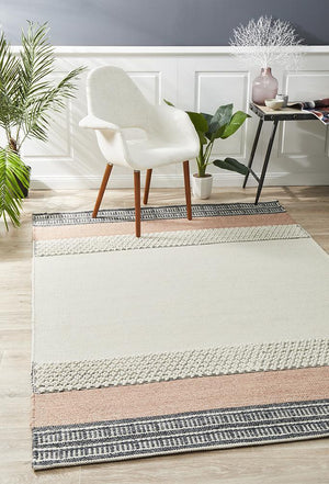 Hudson 809 Peach Wool Rug - Floorsome - Modern