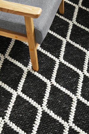 Huxley Black Rug - Floorsome - HUXLEY COLLECTION