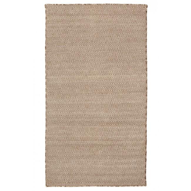 Indoor Outdoor Recycled Plastic PET Polypropylene Rug Herringbone Beige