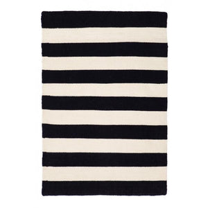 Indoor Outdoor Recycled Plastic PET Polypropylene Rug Nantucket Black and White - Floorsome - Indoor/Outdoor Rugs