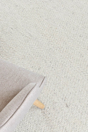 Kalvin Wool Silver Ivory Rug - Floorsome - FLATWEAVE