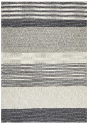 Karlsson Wool Hatch Textured Rug - Floorsome - Modern