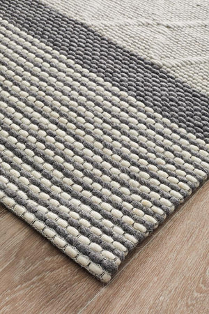 Karlsson Wool Hatch Textured Rug - Floorsome - Modern