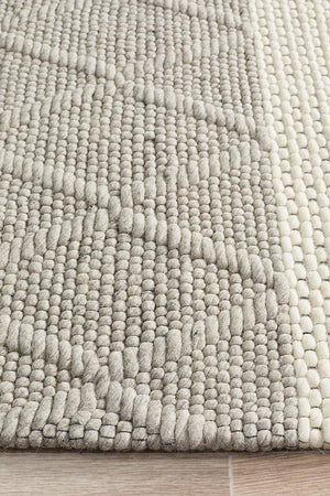 Karlsson Wool Hatch Textured Rug - Floorsome - Modern