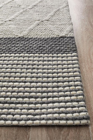 Karlsson Wool Hatch Textured Rug - Floorsome - Modern