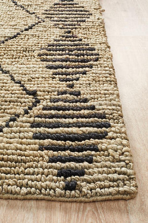 Kasa Hand Woven Tribal Jute Rug - Floorsome - Natural