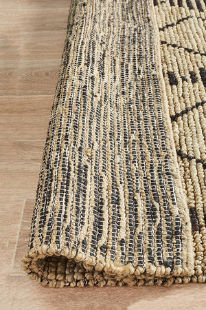 Kasa Hand Woven Tribal Jute Rug - Floorsome - Natural