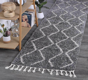 Kasbah Levi Fleck Tribal Grey Rug - Floorsome - Morrocan