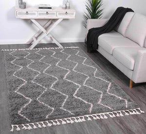 Kasbah Levi Tribal Grey Rug - Floorsome - Modern