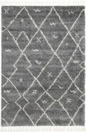 Kasbah Mizzie Tribal Grey Cream Rug - Floorsome - Morrocan