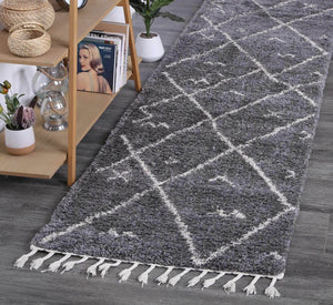 Kasbah Mizzie Tribal Grey Cream Rug - Floorsome - Morrocan