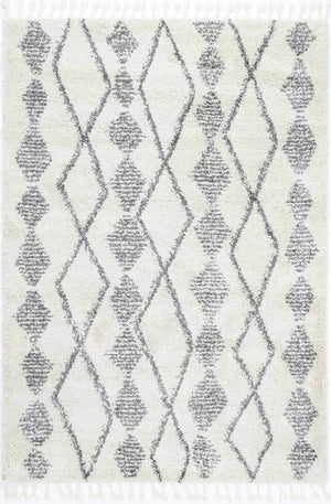 Kasbah Zara Tribal Cream Grey Rug - Floorsome - Morrocan