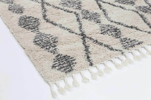 Kasbah Zara Tribal Cream Grey Rug - Floorsome - Morrocan