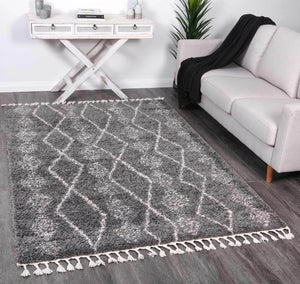 Kasbah Zara Tribal Grey Cream Rug - Floorsome - Morrocan