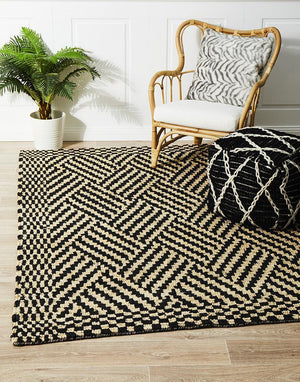 Kimi Hand Woven Tribal Jute Rug - Floorsome - Natural