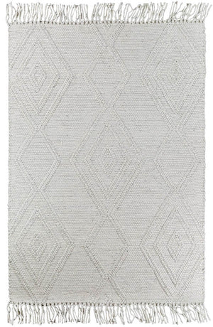 Lapis Ivory Wool Rug - Floorsome - FLATWEAVE