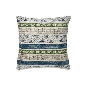 Larissa Blue White and Green Indoor Cushion - Floorsome - Cushions