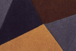 Laura Designer Wool Runner Rug Blue Yellow Grey - Floorsome - Modern