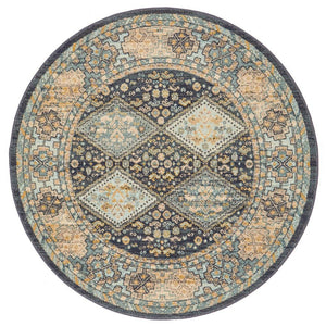 Legacy 857 Navy Round Rug - Floorsome - MODERN