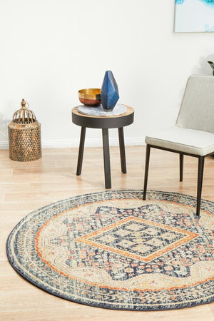 Legacy 863 Navy Round Rug - Floorsome - MODERN