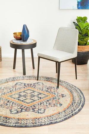 Legacy 863 Navy Round Rug - Floorsome - MODERN