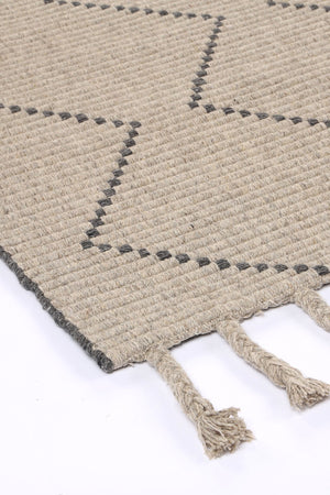 Leilani Diamond Tassel Ash Rug - Floorsome - Rug