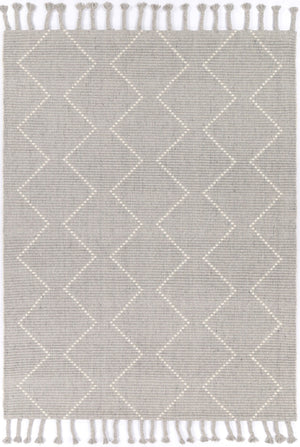 Leilani Diamond Tassel Grey Rug - Floorsome - Rug