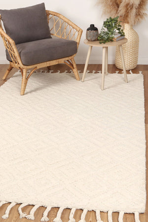 Leilani Plush Diamond Cream Rug - Floorsome - Rug