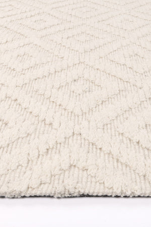 Leilani Plush Diamond Cream Rug - Floorsome - Rug