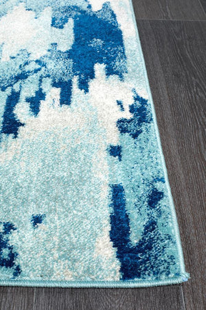 Lesley Whimsical Blue Runner Rug - Floorsome - Modern