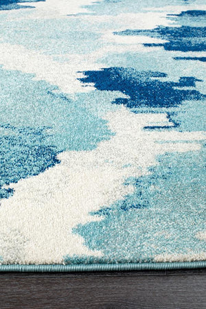 Lesley Whimsical Blue Runner Rug - Floorsome - Modern