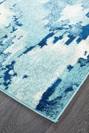 Lesley Whimsical Blue Runner Rug - Floorsome - Modern