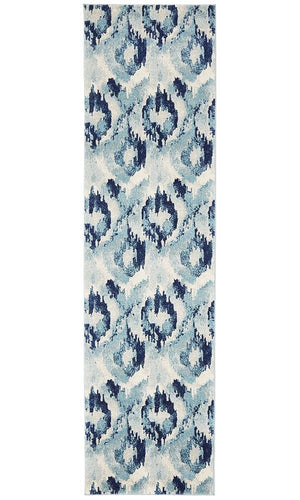 Lesley Whimsical Blue Runner Rug - Floorsome - Modern