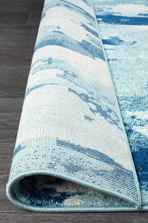 Lesley Whimsical Blue Runner Rug - Floorsome - Modern