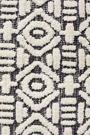 Levi Adonis Ivory Black Rug - Floorsome - MODERN