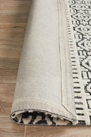 Levi Adonis Ivory Black Rug - Floorsome - MODERN