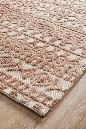 Levi Becca Peach Ivory Rug - Floorsome - MODERN