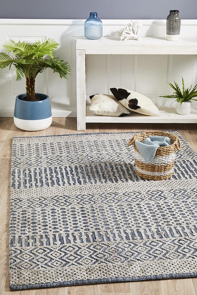 Levi Corey Navy Grey Rug