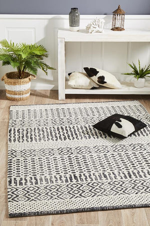 Levi Emma Ivory Black Rug - Floorsome - MODERN