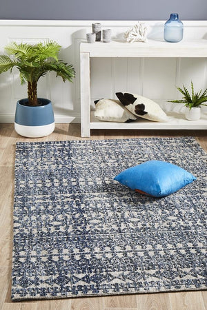 Levi Tara Navy Grey Rug - Floorsome - MODERN