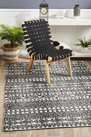 Levi Yasmin Ivory Black Rug - Floorsome - MODERN