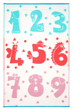 Little Portico's Numbers Blue, Red and Pink Kids Mat - Floorsome - Kids