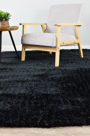 Logan Black Rug - Floorsome - Shag