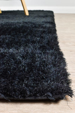 Logan Black Rug - Floorsome - Shag