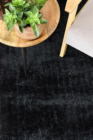 Logan Black Rug - Floorsome - Shag